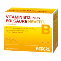 VITAMIN B12 PLUS Folsäure Hevert a 2 ml Ampullen - 2X20Stk - Vitamin B