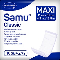 SAMU Wöchnerinnen Vorlagen Classic maxi 11x35 cm - 10Stk