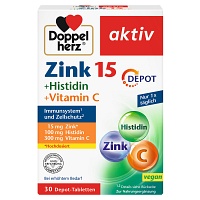 DOPPELHERZ Zink 15 mg+Histidin+Vit.C Depot aktiv - 30Stk - Selen & Zink