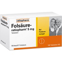 FOLSÄURE-RATIOPHARM 5 mg Tabletten - 100Stk - Vitamine & Stärkung