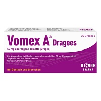 VOMEX A Dragees 50 mg überzogene Tabletten - 20Stk - Für den Flug
