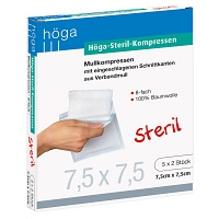 HÖGA-KOMPRESSEN 7,5x7,5 cm steril 8fach
