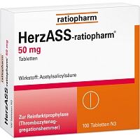 HERZASS-ratiopharm 50 mg Tabletten - 100Stk - Blutverdünnung