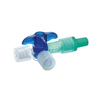 DISCOFIX C Dreiwegehahn blau m.Safeflow - 1Stk