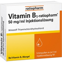 VITAMIN B1-RATIOPHARM 50 mg/ml Inj.Lsg.Ampullen - 5X2ml - Vitamine & Stärkung