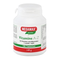 MEGAMAX Vitamine A-Z+Q10+Lutein Tabletten - 100Stk - Fitness-Box Juli 2015