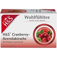H&S Cranberry Acerolakirsche Filterbeutel - 20X2.8g - Wohlfühltee