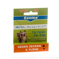 PETVITAL Novermin flüssig f.Hunde bis 15 kg - 2ml - Zecken, Flöhe & Co.