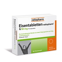 EISENTABLETTEN-ratiopharm N 50 mg Filmtabletten - 100Stk - Vitamine & Mineralstoffe