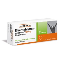 EISENTABLETTEN-ratiopharm 100 mg Filmtabletten - 50Stk - Vitamine & Mineralstoffe