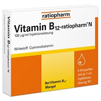 VITAMIN B12-RATIOPHARM N 100 µg/ml Inj.-Lsg.Amp. - 5X1ml - Vitamine & Stärkung
