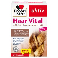 DOPPELHERZ Haar Vital+Zink+Hirseextrakt Kapseln - 60Stk - Haarausfall