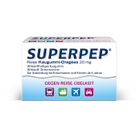 SUPERPEP Reise Kaugummi Dragees 20 mg - 20Stk - Übelkeit & Schwindel
