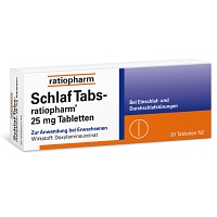 SCHLAF TABS-ratiopharm 25 mg Tabletten - 20Stk - Nervosität & Einschlafstörungen