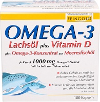 OMEGA-3 LACHSÖL plus Vit.D plus Omega-3 Konz.Kps. - 100Stk