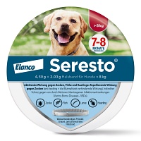 SERESTO 4,50g + 2,03g Halsband für Hunde ab 8kg - 1Stk - Zecken, Flöhe & Co.