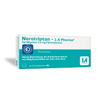 NARATRIPTAN-1A Pharma bei Migräne 2,5 mg Filmtabl. - 2Stk - Kopfschmerzen & Migräne