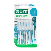 GUM TRAV-LER 1,6mm Tanne blau Interdental+6Kappen - 6Stk - Interdentalreinigung