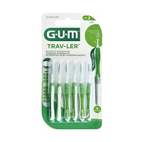 GUM TRAV-LER 1,1mm Tanne grün Interdental+6Kappen - 6Stk - Interdentalreinigung