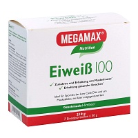 EIWEISS 100 Himbeer Megamax Pulver - 7X30g - Energy-Drinks