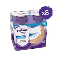 FORTIMEL Compact 2.4 kcal Cappuccinogeschmack - 8X4X125ml - Trinknahrung & Sondennahrung