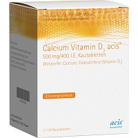 CALCIUM VITAMIN D3 acis 500 mg/400 I.E. Kautabl. - 120Stk - Für Haut, Haare & Knochen