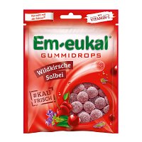 EM-EUKAL Gummidrops Wildkirsche-Salbei zuckerhalt. - 90g - Bonbons