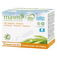 BIO TAMPONS Super Plus 100% Bio-Baumwolle MASMI - 15Stk