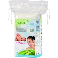 BIO REINIGUNGSPADS 100% Bio-Baumwolle MASMI - 60Stk - Schwangerschaft & Stillzeit