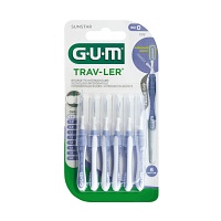 GUM TRAV-LER 0,6mm Kerze hellblau Interdentalbür. - 6Stk - Interdentalreinigung