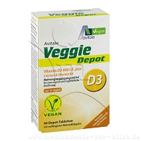 VEGGIE Depot Vitamin D3 800 I.E.+Calcium+B5 Tabl. - 60Stk