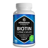 BIOTIN 10 mg hochdosiert+Zink+Selen Tabletten - 365Stk - Vegan