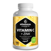 VITAMIN C 1000 mg hochdosiert+Zink vegan Tabletten - 180Stk - Vegan