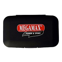 MEGAMAX Tablettenbox m.5-Kammern schwarz - 1Stk