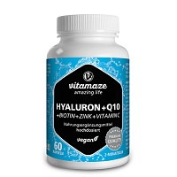 HYALURONSÄURE 200 mg hochdos.+Coenzym Q10 vegan - 60Stk - Vegan