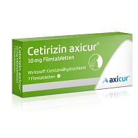 CETIRIZIN axicur 10 mg Filmtabletten - 7Stk - Allergien