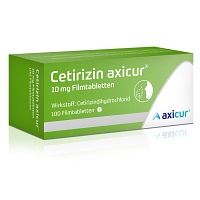 CETIRIZIN axicur 10 mg Filmtabletten - 100Stk - Allergien