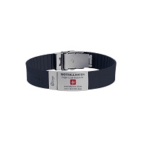 NOTFALL-ID Notfallarmband Silikon schwarz - 1Stk