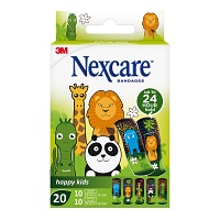 NEXCARE Happy Kids Pflasterstrips Tiere 2 Größen - 20Stk