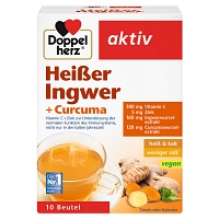 DOPPELHERZ heißer Ingwer+Curcuma Beutel - 10Stk - Immunsystem & Zellschutz