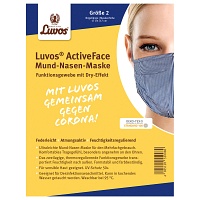 LUVOS ActiveFace Mund-Nase-Maske Gr.2 weiß-bl. - 1Stk - Mundschutz