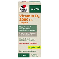 DOPPELHERZ Vitamin D3 2000 I.E. pure Tropfen - 9.2ml - Immunsystem & Zellschutz