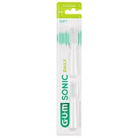 GUM SONIC DAILY Ersatzbürstenköpfe weiß - 2Stk - Klassische Zahnpflege