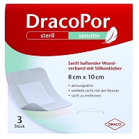 DRACOPOR sensitiv 8x10 cm steril m.Silikonkleber - 3Stk