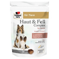 DOPPELHERZ für Tiere Haut&Fell Compl.Chews f.Hunde - 30Stk - Haut & Fell