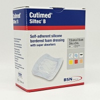 CUTIMED Siltec B Schaumverb.7,5x7,5 cm m.Haftr. - 10Stk