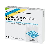 MAGNESIUM VERLA i.v. 20 mmol/10 ml K.z.H.e.Inf.Lsg - 5Stk