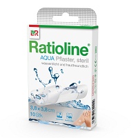 RATIOLINE aqua Pflaster 3,8x3,8 cm steril - 10Stk