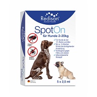 REDISAN Spot-on gegen Zecken+Flöhe f.Hunde 2-20 kg - 5X2.5ml - Haus- & Reiseapotheke