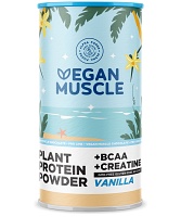 VEGAN MUSCLE Protein+BCAA+Kreatin Vanille Pulver - 600g - Vegan